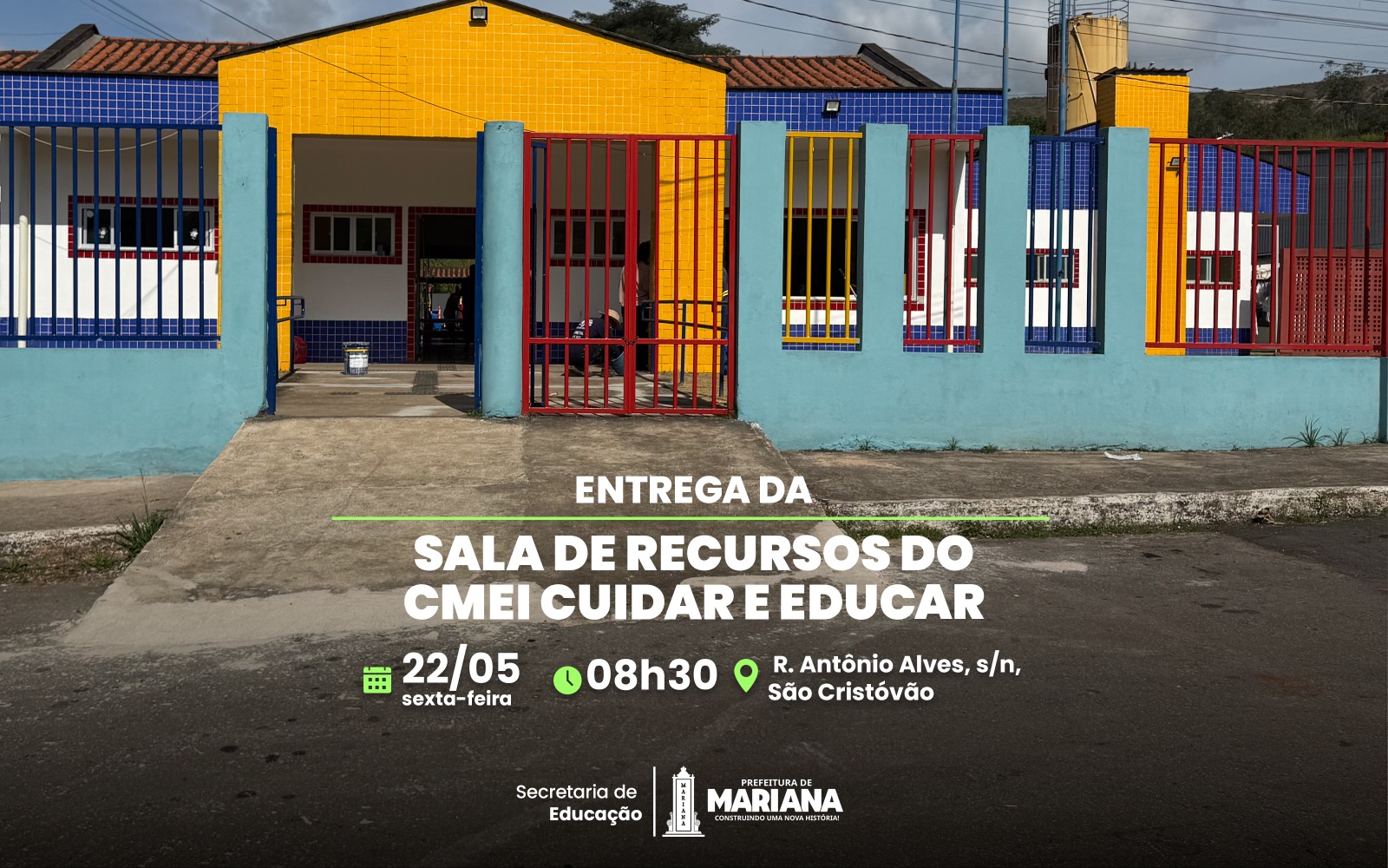 Entrega da Sala de Recurso do CMEI Espaço Cuidar e Educar acontece nesta sexta-feira (22)
